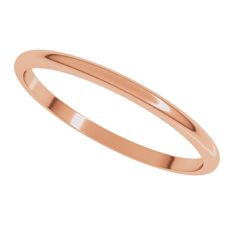 10K Rose Gold 1.5 mm Lightweight Half Round Band Size 13.5