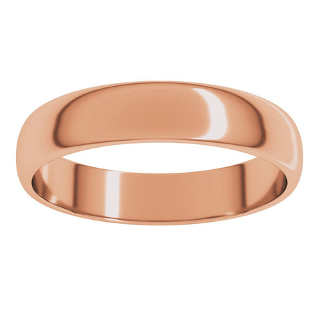 10K Rose Gold 4 mm Lightweight Half Round Band Size 4.5