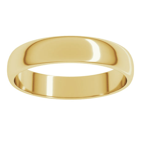 14K Yellow Gold 4 mm Lightweight Half Round Band Size 4