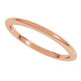 14K Rose Gold 1.5 mm Comfort-Fit Half Round Band Size 4.5 