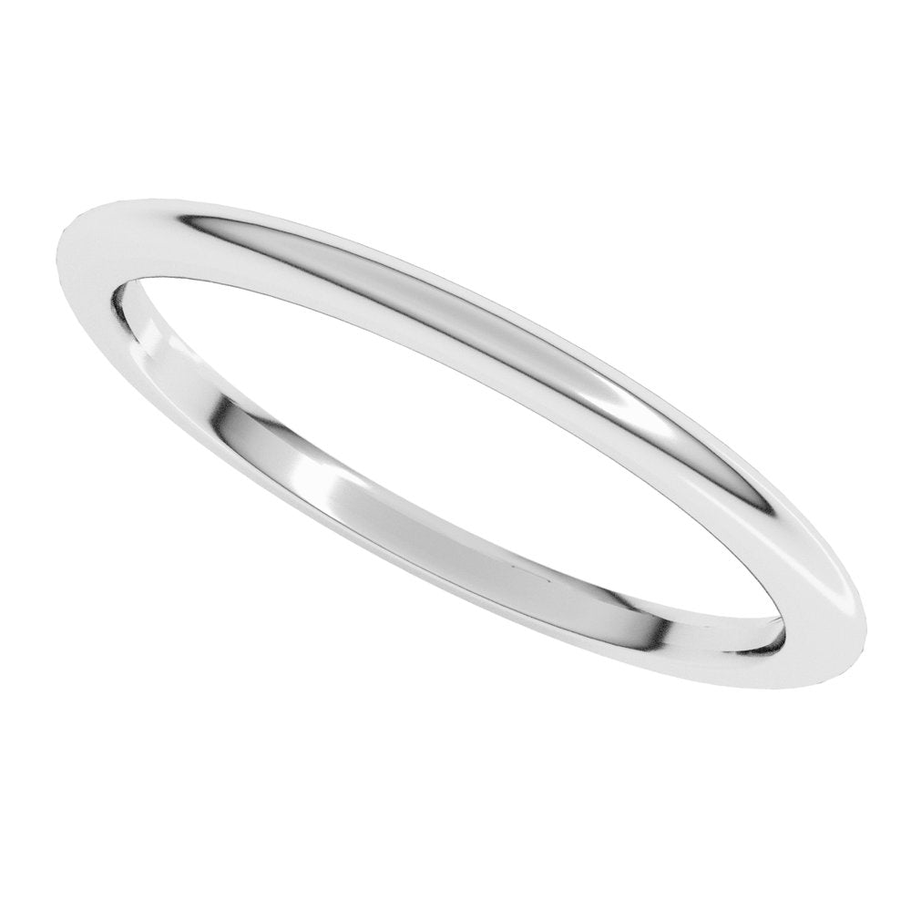 10K White 1.5 mm Half Round Comfort Fit Band