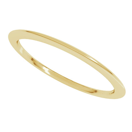 14K Yellow 1 mm Comfort-Fit Half Round Band Size 10