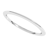 10K White Gold 1 mm Comfort-Fit Half Round Band Size 7 