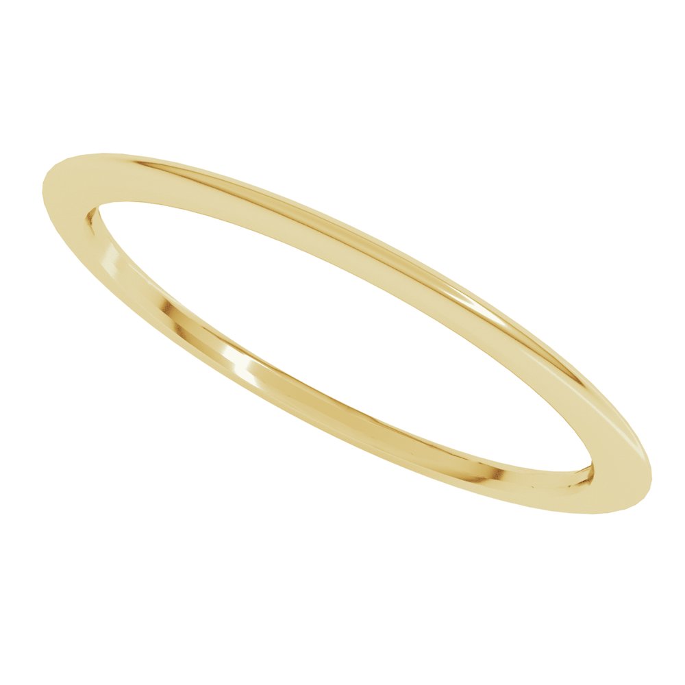 14K Yellow Gold 1 mm Comfort-Fit Half Round Band Size 4.5 
