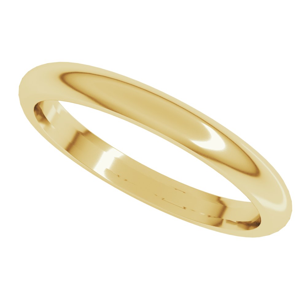 18K Yellow Gold 2.5 mm Comfort-Fit Half Round Band Size 4.5 