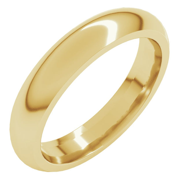 14K Yellow 4 mm Half Round Comfort Fit Band Size 4