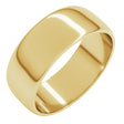 14K Yellow Gold 7 mm Lightweight Half Round Band Size 7