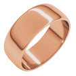 14K Rose Gold 7 mm Lightweight Half Round Band Size 11