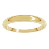 14K Yellow Gold 3 mm Tapered Half Round Band Size 7