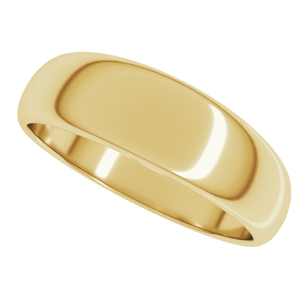 10K Yellow Gold 6 mm Tapered Half Round Band Size 8.5
