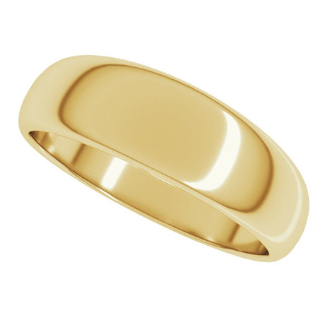 10K Yellow Gold 6 mm Tapered Half Round Band Size 7