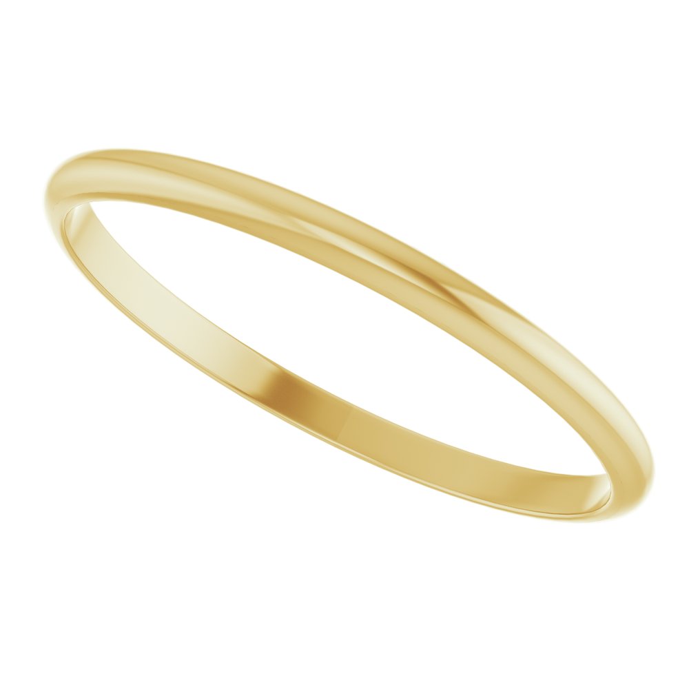 18K Yellow Gold 1.5 mm Ultra-Lightweight Half Round Band Size 6