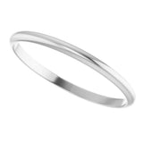 10K White Gold 1.5 mm Ultra-Lightweight Half Round Band Size 6