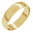 10K Yellow Gold 5 mm Ultra-Lightweight Half Round Band Size 7