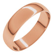 14K Rose Gold 5 mm Ultra-Lightweight Half Round Band Size 9