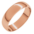 14K Rose 5 mm Half Round Ultra-Light Band Size 5.5