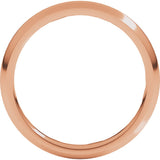 14K Rose 2.5 mm Half Round Comfort Fit Band