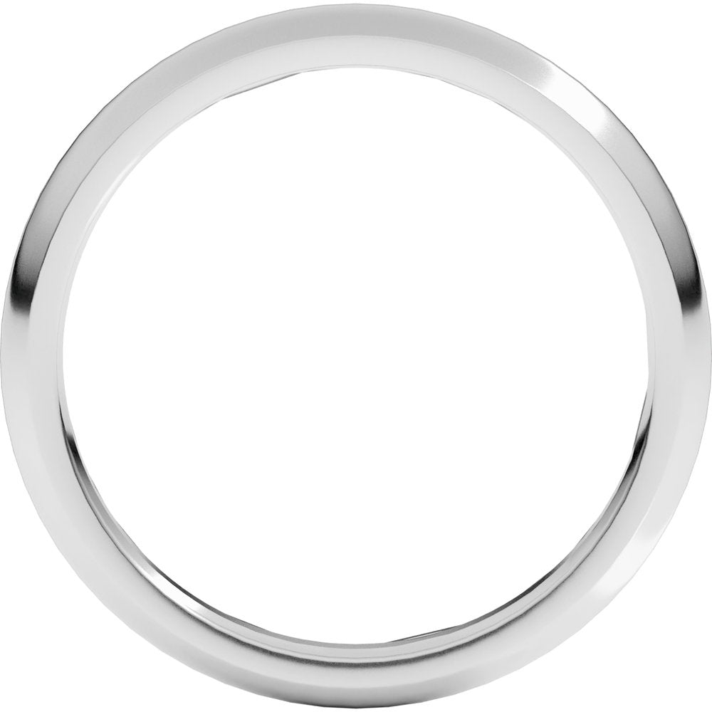 10K White Gold 2.5 mm Comfort-Fit Half Round Band Size 5.5 