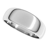 Sterling Silver 7 mm Tapered Half Round Band Size 9.5
