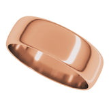 10K Rose 6 mm Ultra-Lightweight Half Round Band Size 9.5