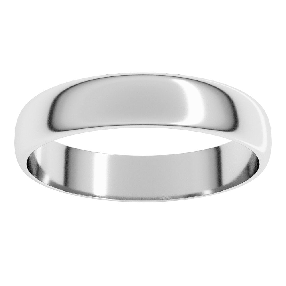 14K White Gold 4 mm Ultra-Lightweight Half Round Band Size 5.5