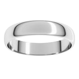 14K White Gold 4 mm Ultra-Lightweight Half Round Band Size 5.5
