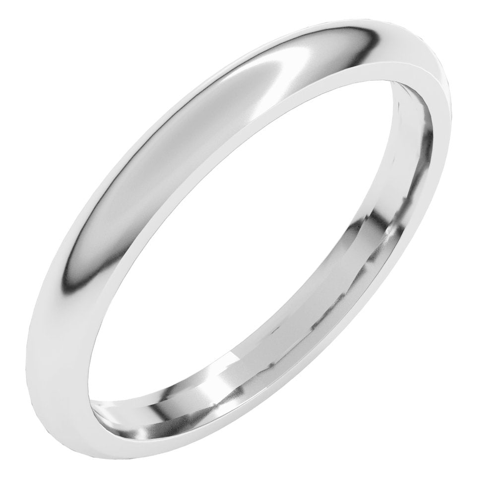 18K White 2.5 mm Half Round Comfort Fit Band Size 11