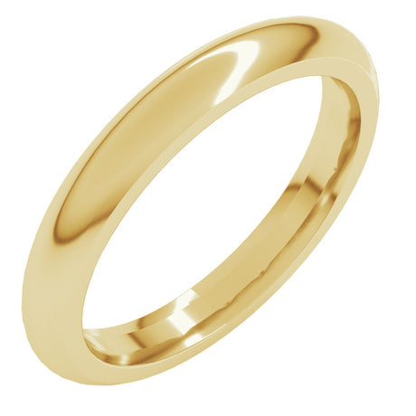 10K Yellow Gold 3 mm Comfort-Fit Half Round Band Size 4 