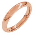 18K Rose 3 mm Half Round Comfort Fit Band Size 11.5