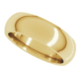 10K Yellow 6 mm Half Round Comfort Fit Band