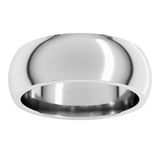 Sterling Silver 7 mm Comfort-Fit Half Round Band Size 10