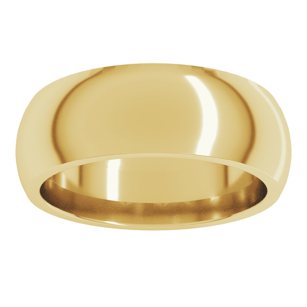 18K Yellow Gold 7 mm Comfort-Fit Half Round Band Size 7.5 