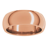 10K Rose Gold 7 mm Comfort-Fit Half Round Band