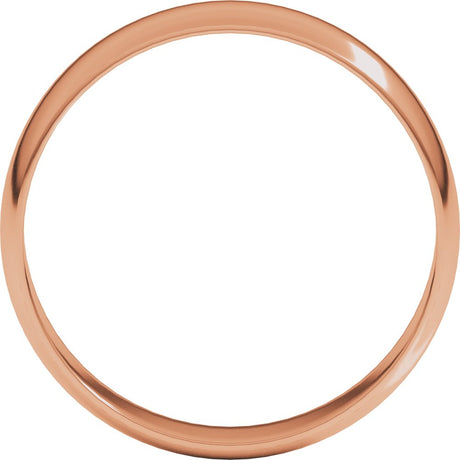 14K Rose Gold 5 mm Ultra-Lightweight Half Round Band Size 9