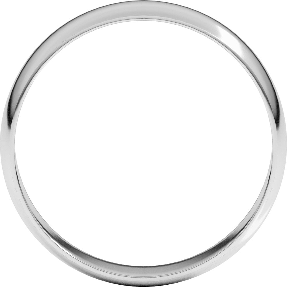 10K White Gold 5 mm Ultra-Lightweight Half Round Band Size 7.5