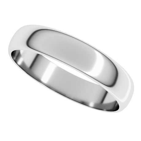 14K White Gold 4 mm Ultra-Lightweight Half Round Band