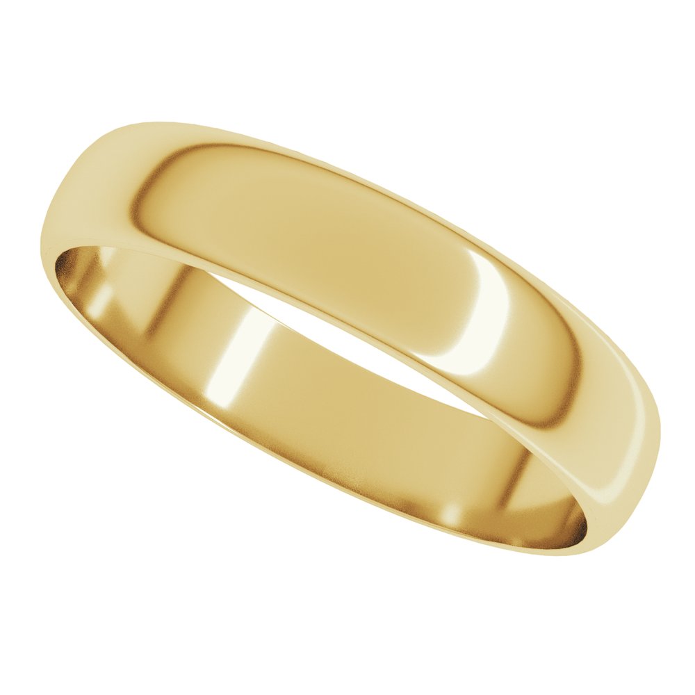 18K Yellow Gold 4 mm Ultra-Lightweight Half Round Band Size 8