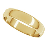 18K Yellow Gold 4 mm Ultra-Lightweight Half Round Band Size 8