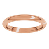 10K Rose Gold 2.5 mm Comfort-Fit Half Round Band Size 7.5 