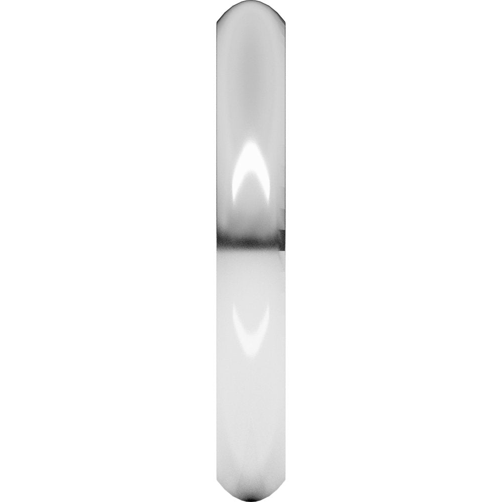 14K X1 White Gold 3 mm Comfort-Fit Half Round Band Size 8.5 