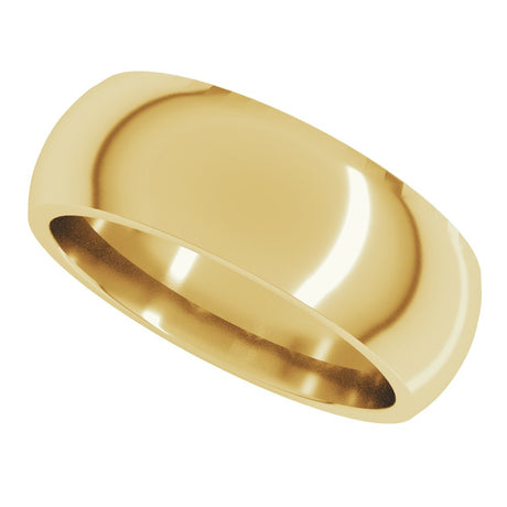 10K Yellow Gold 7 mm Comfort-Fit Half Round Band Size 5 