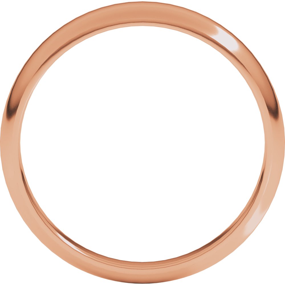 14K Rose 5 mm Half Round Tapered Band Size 9.5