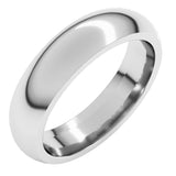 18K White 5 mm Half Round Comfort Fit Band Size 8.5