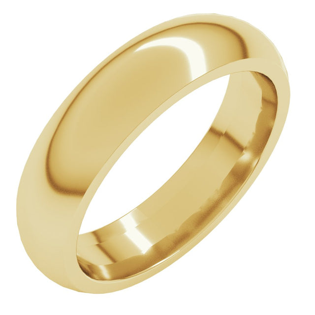 14K Yellow 5 mm Half Round Comfort Fit Band Size 4.5