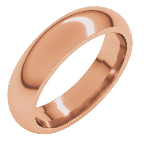 14K Rose Gold 4.5 mm Comfort-Fit Half Round Band Size 8.5 