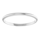 10K White Gold 1.5 mm Ultra-Lightweight Half Round Band Size 6