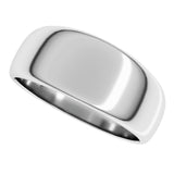 14K White 8 mm Half Round Tapered Band Size 5.5