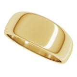14K Yellow 8 mm Tapered Half Round Band