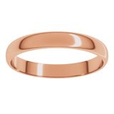 14K Rose 3 mm Ultra-Lightweight Half Round Band Size 6