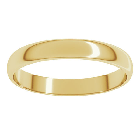 14K Yellow Gold 3 mm Ultra-Lightweight Half Round Band Size 5